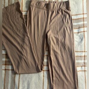 Tan Sommer Ray Ribbed Flare Pants